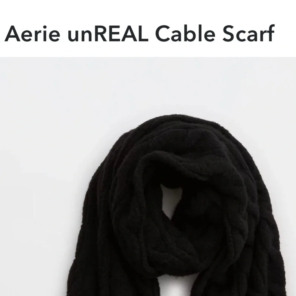 NWT Aerie Black Cable Knit Scarf